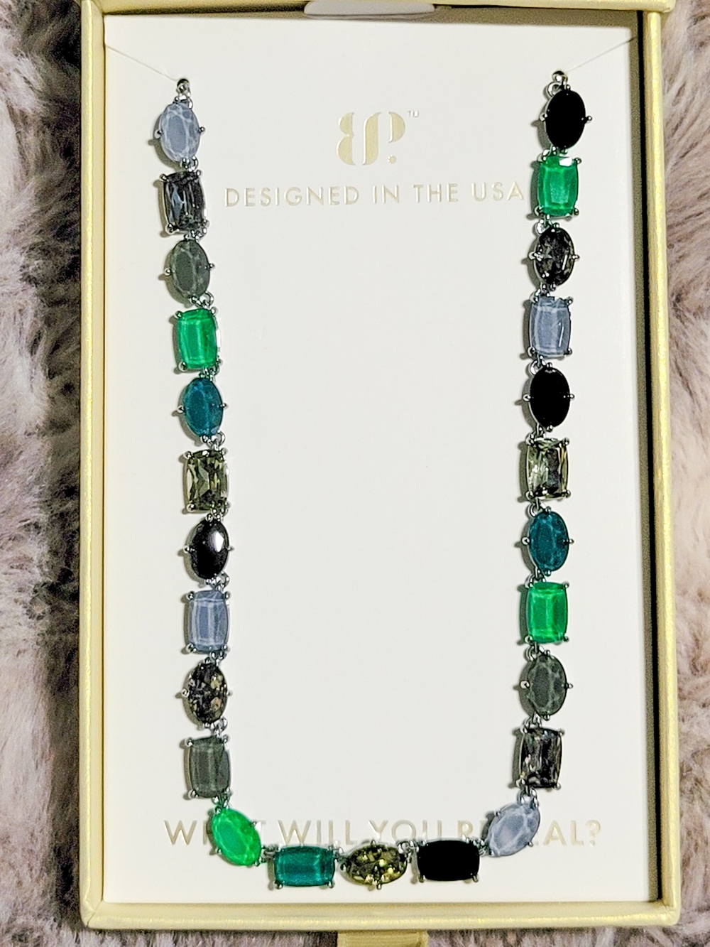 Multi-Stone Green & Blue Faceted Necklace